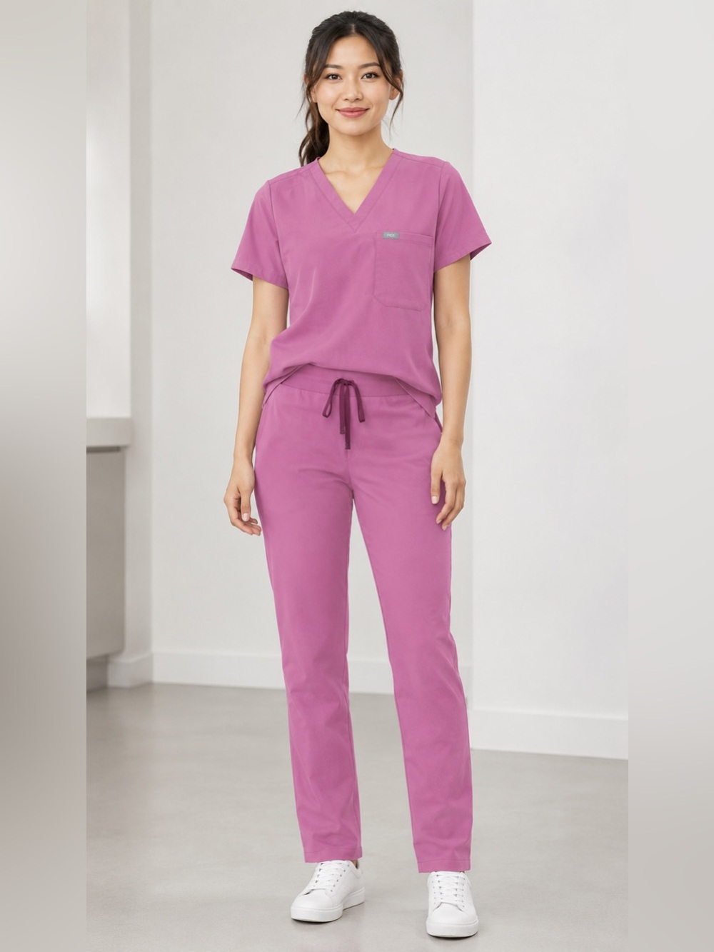 FIGS Mauve Dusty Rose Scrub Set XXS Petite Catarina Top Yola Pants